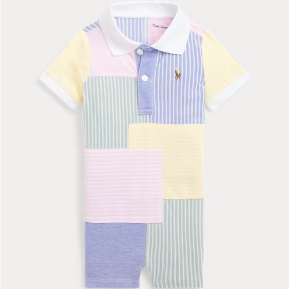 Patchwork Mesh Polo Shortall